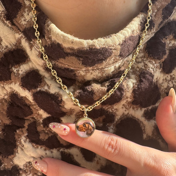 14k Reverse Essex Crystal Pointer Charm