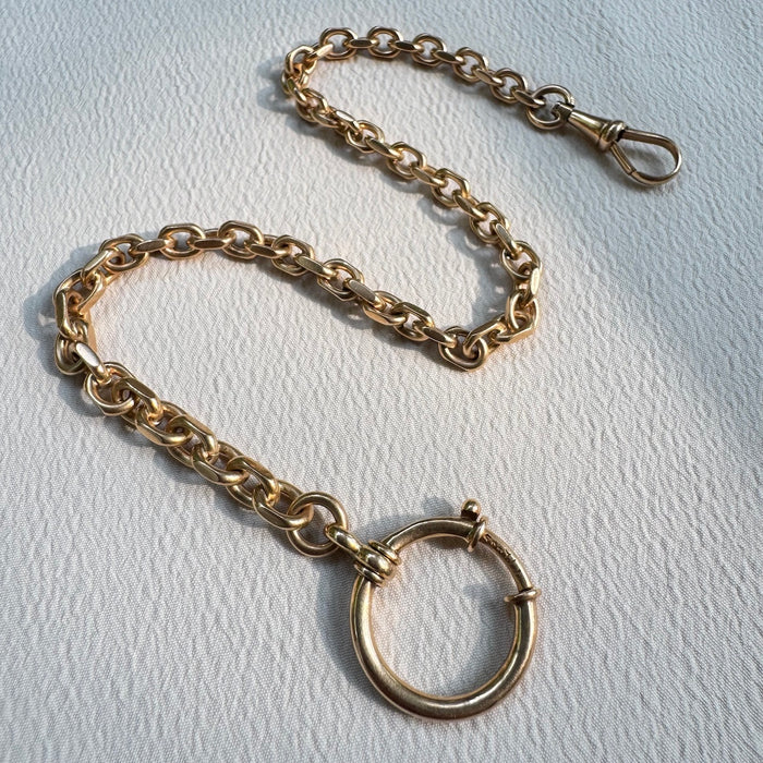 14k Graduated Biker Watch Chain
