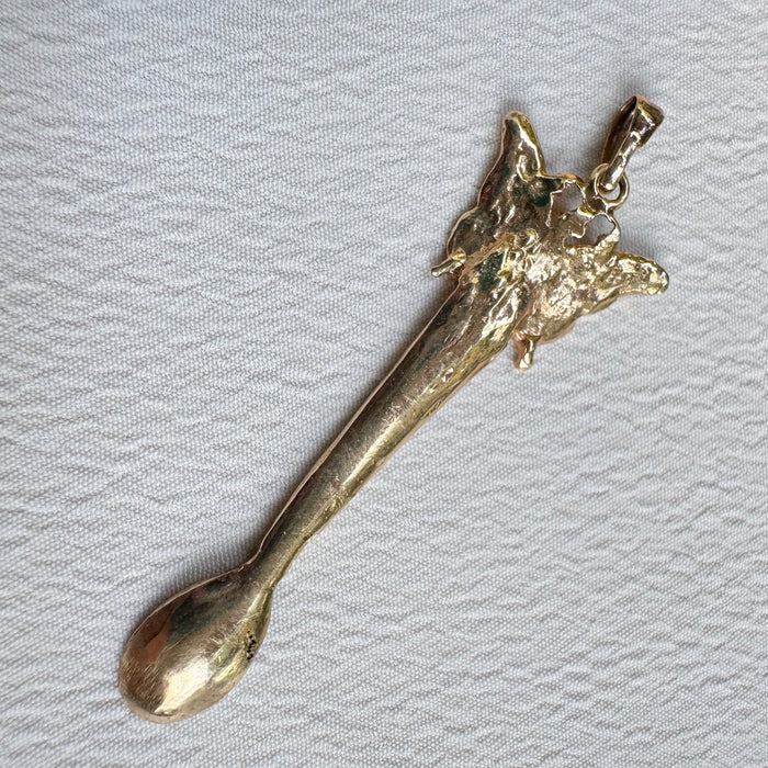 14k Butterfly Spoon Pendant