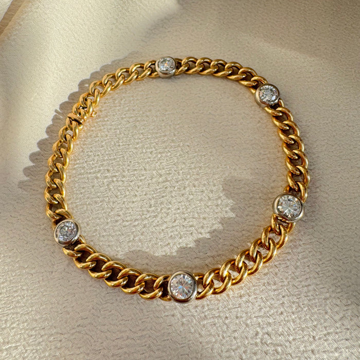 18k 3ctw Diamond Curb Bracelet
