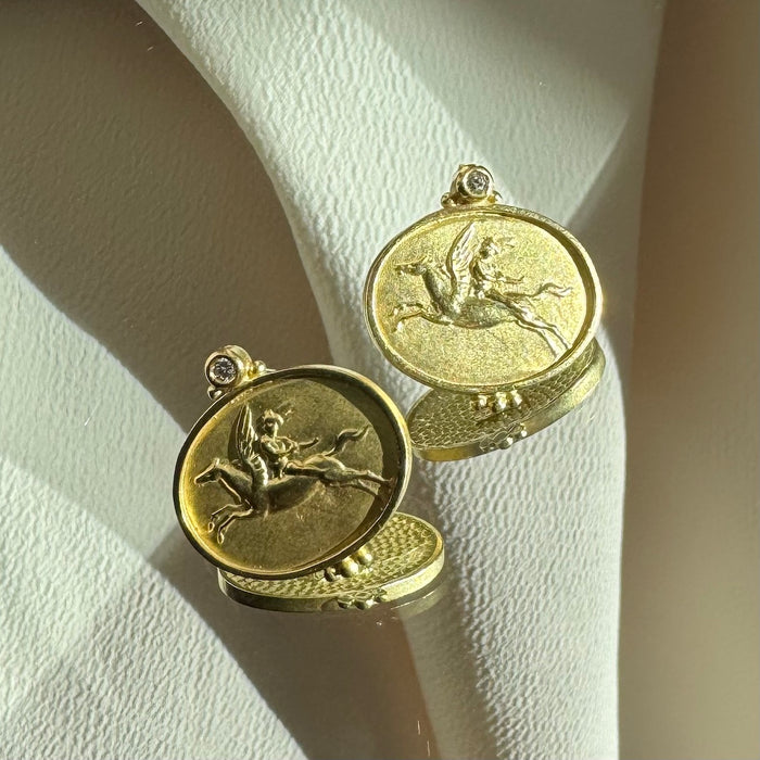 18k Diamond Mythical Earrings by Seidengang