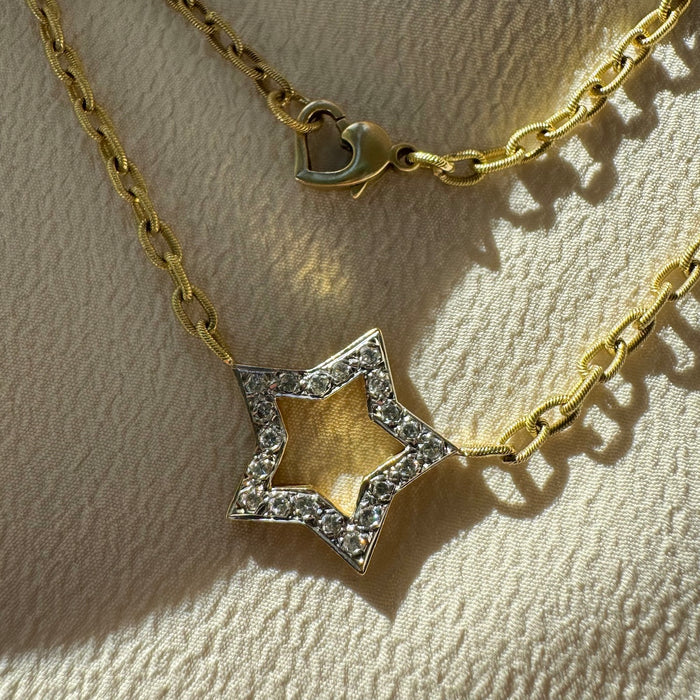 14k Diamond Star Necklace