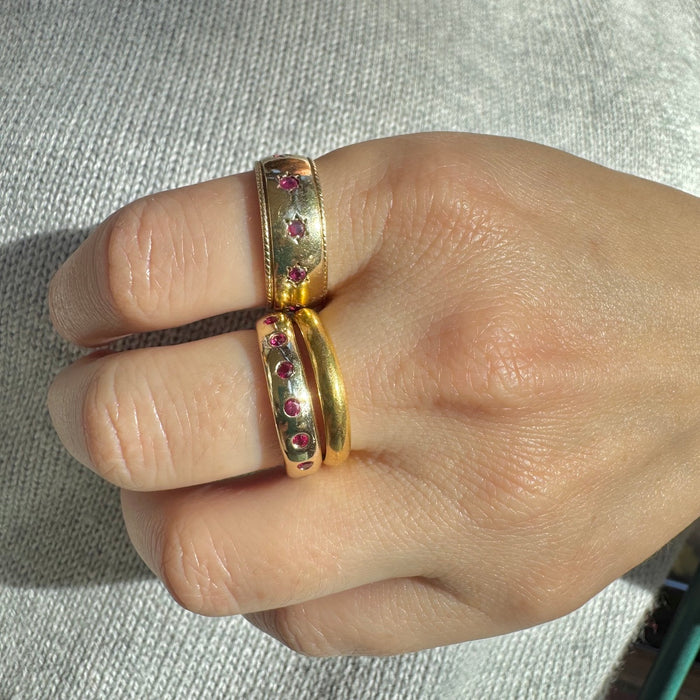 14k Ruby Star Eternity Band c. 1966