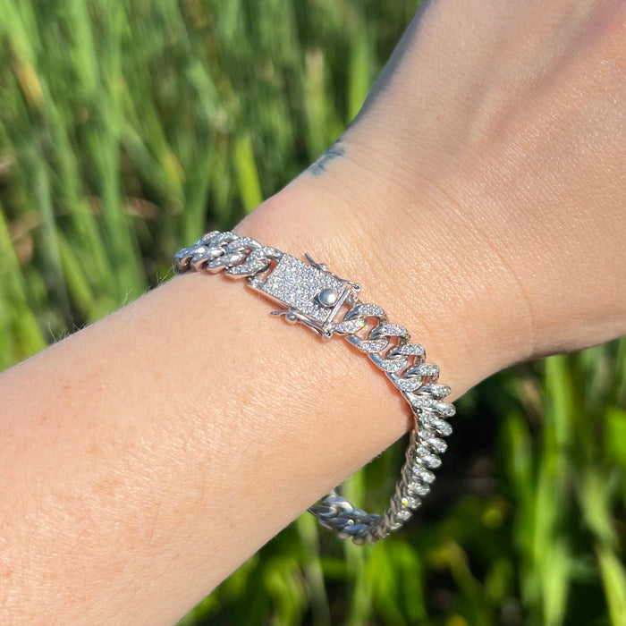 Mega Platinum Diamond Curb Bracelet