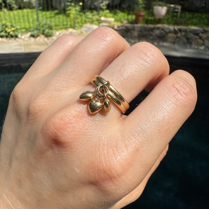 Playful 14k Heart Charm Ring