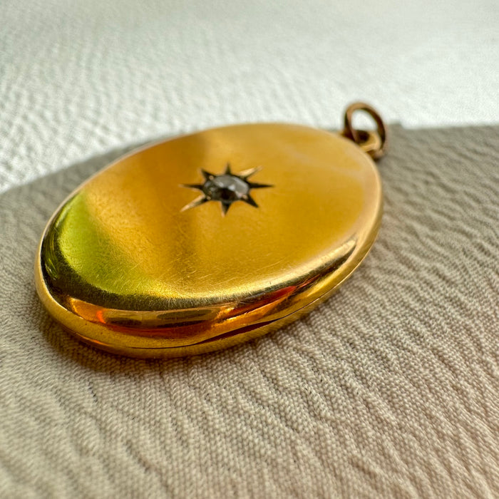 Victorian 14k OMC Diamond Locket