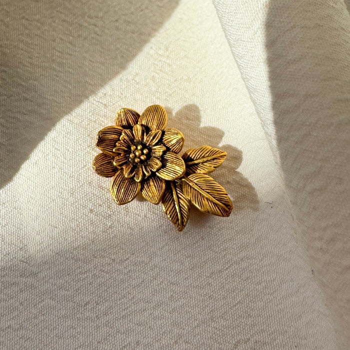 24k Articulated Flower Pendant by Rima