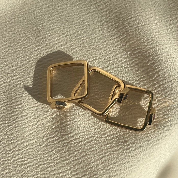 14k Set of Three Square Bands