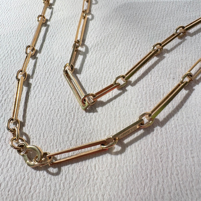 14k 18" Alternating Rectangular Link Chain