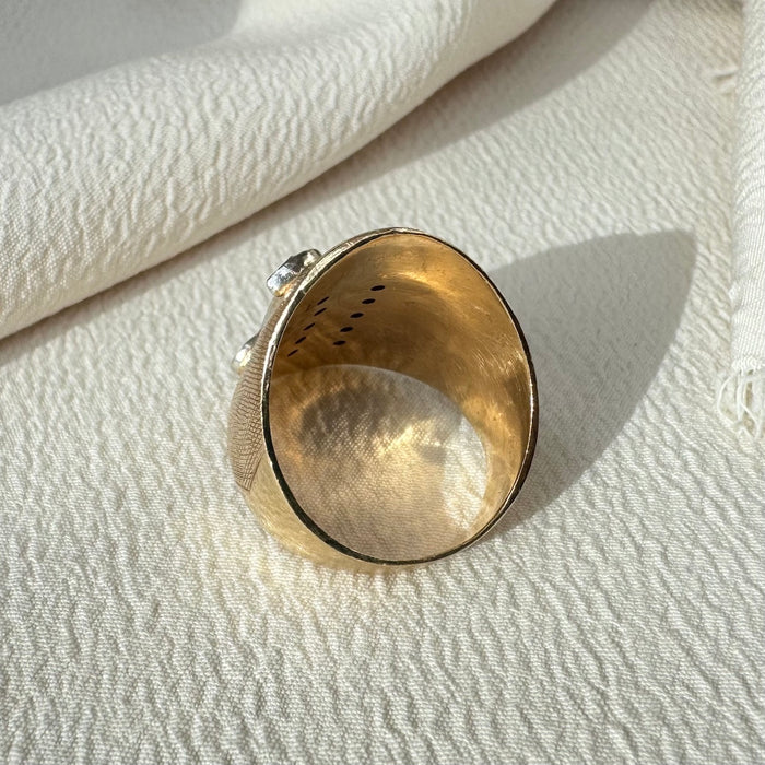 14k Diamond Letter N Ring