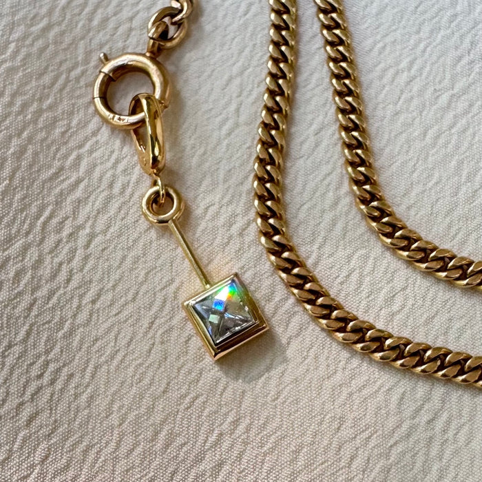 Bespoke 18k .51 Carat French Cut Diamond Charm