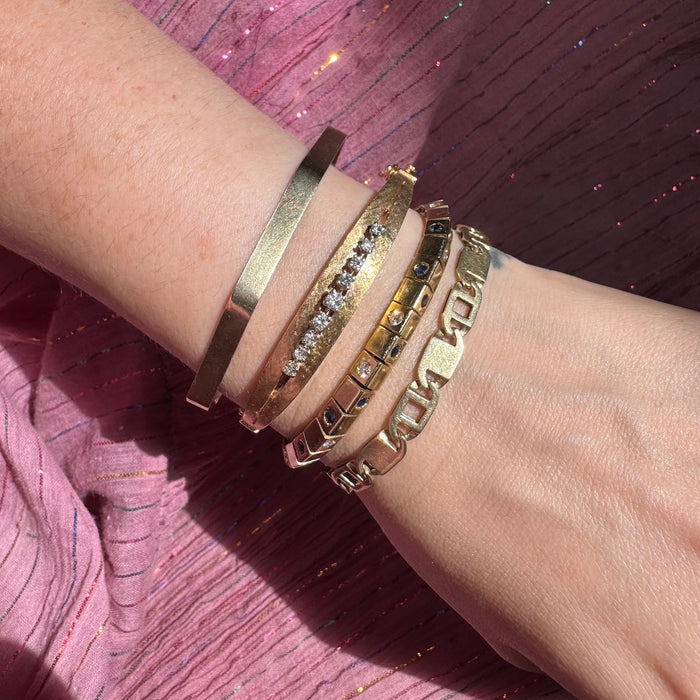 14k Florentine Diamond Hinged Bangle