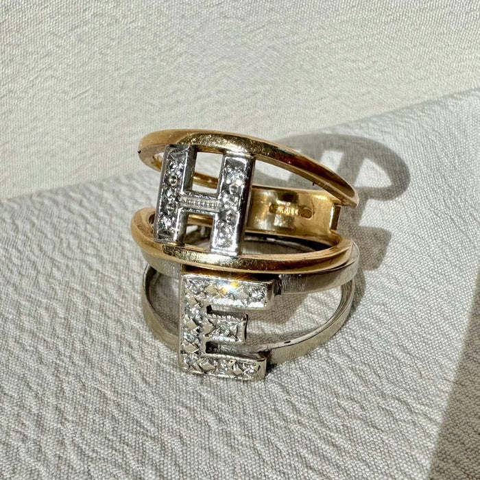 14k Diamond Letter Rings