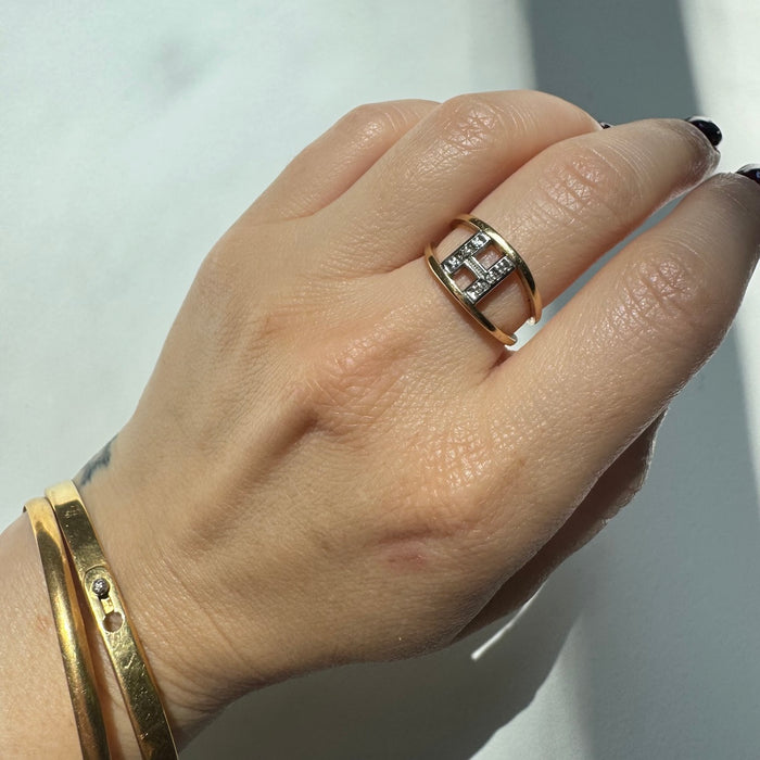 14k Diamond Letter Rings