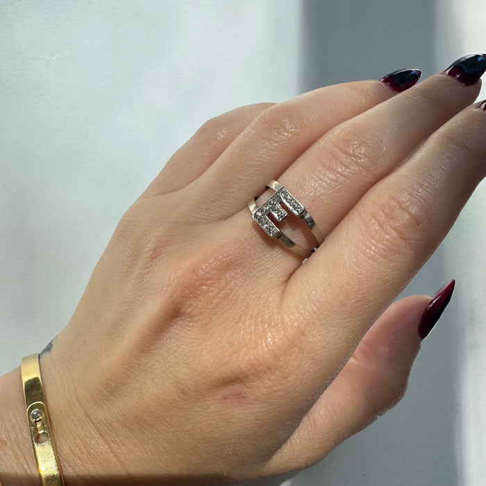 14k Diamond Letter Rings