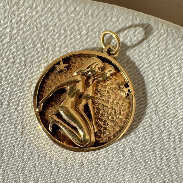 14k Gemini Zodiac Pendant