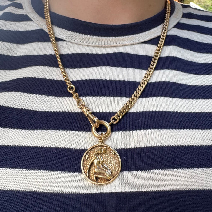 14k Gemini Zodiac Pendant