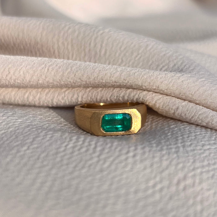 Bespoke 22k Emerald Signet