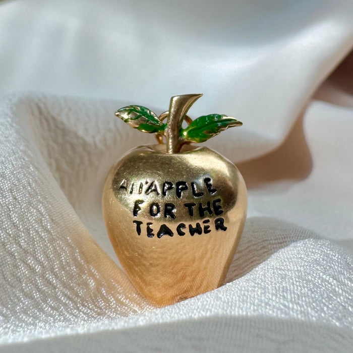 14k "An Apple for Teacher" Enamel Pendant