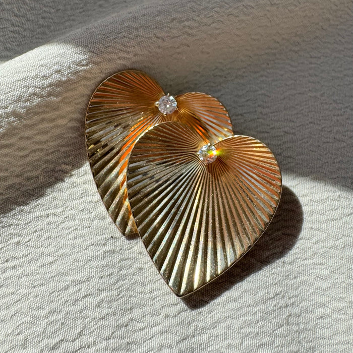 14k Tiffany Double Diamond Heart Pin