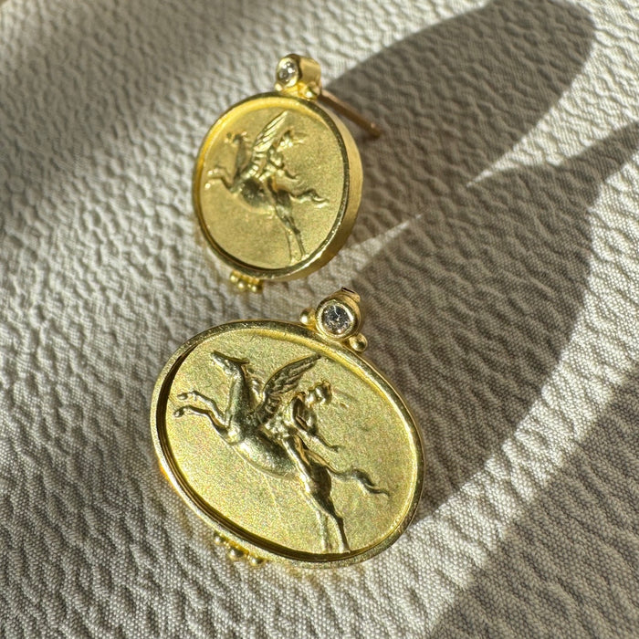 18k Diamond Mythical Earrings by Seidengang