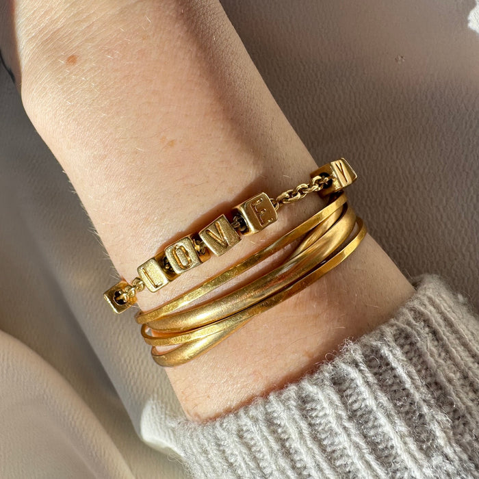 18k I LOVE YOU Block Letter Bracelet