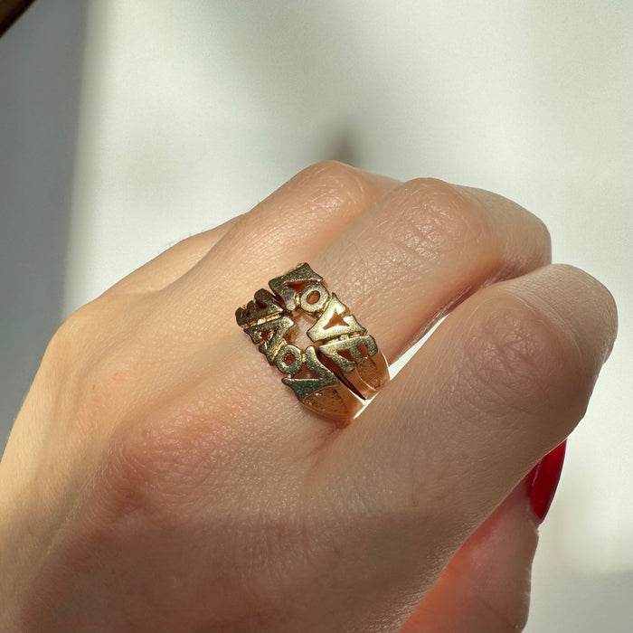 14k Double Love Ring