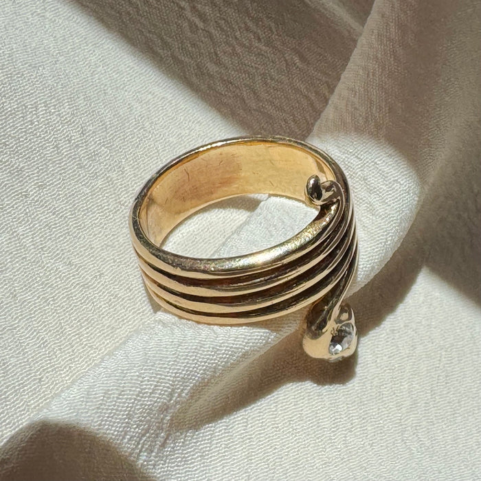 Victorian 14k Diamond Snake Ring