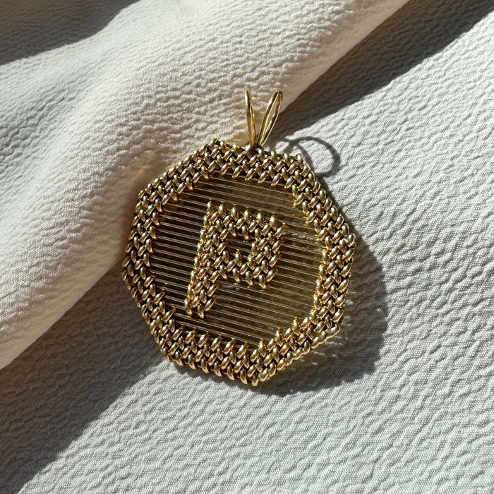 XL 14k Letter P Woven Charm