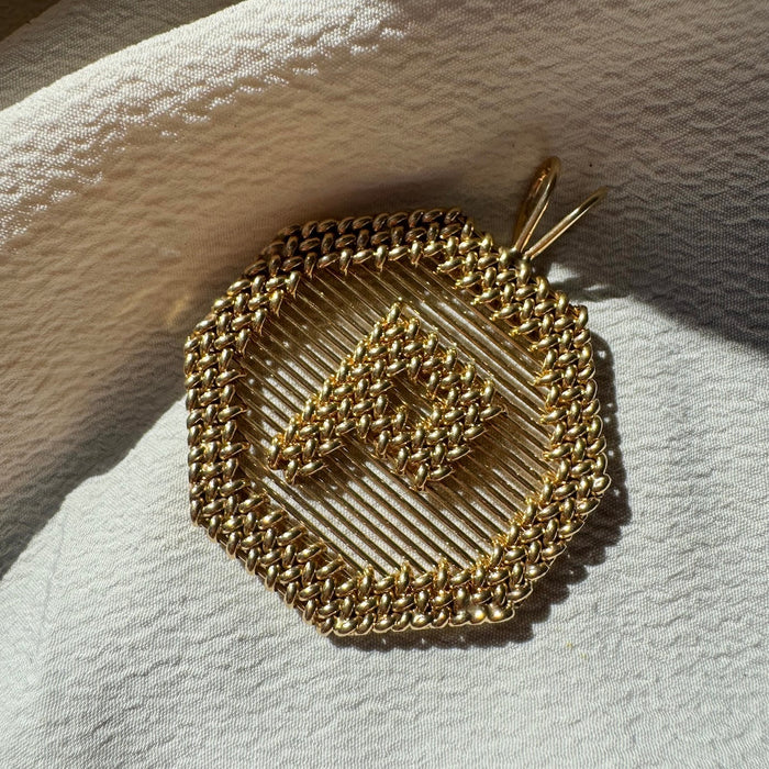 XL 14k Letter P Woven Charm
