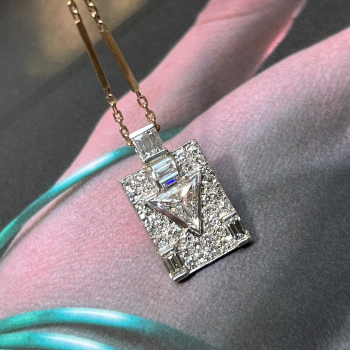 Art Deco 2.25 Carat Platinum Diamond Pendant