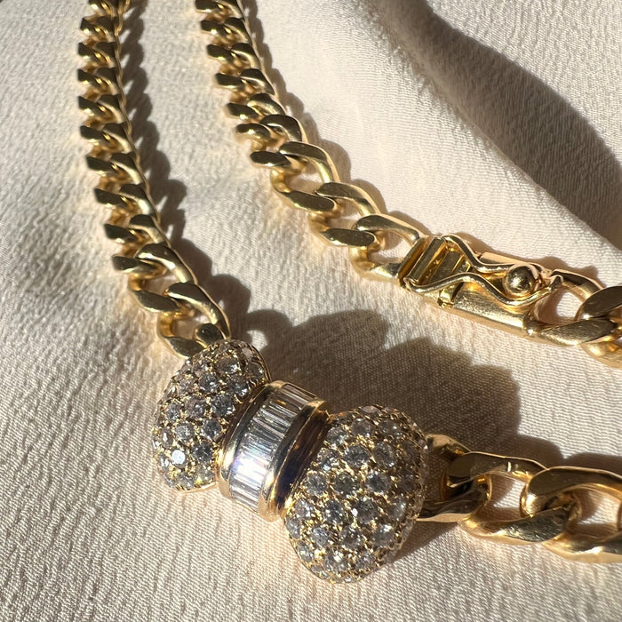 18k Custom 3.02 Carat Diamond Bow Necklace