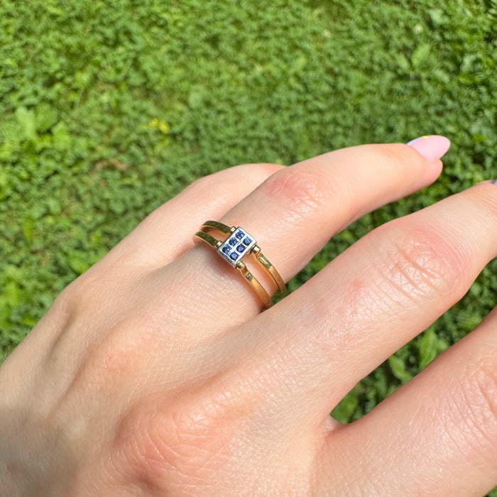 18k Sapphire and Diamond Flip Ring