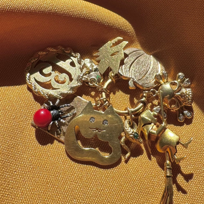18k Cut Out Diamond Cat Charm