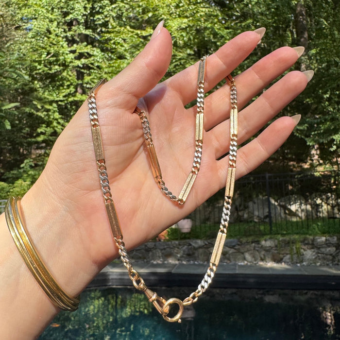 14k 18.5" Two Tone Watch Chain