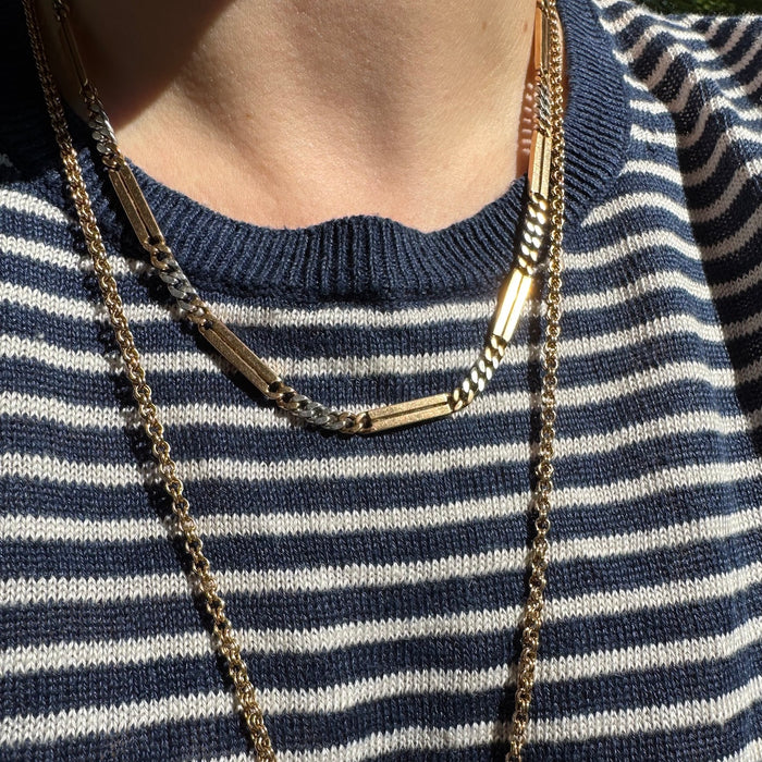 14k 18.5" Two Tone Watch Chain
