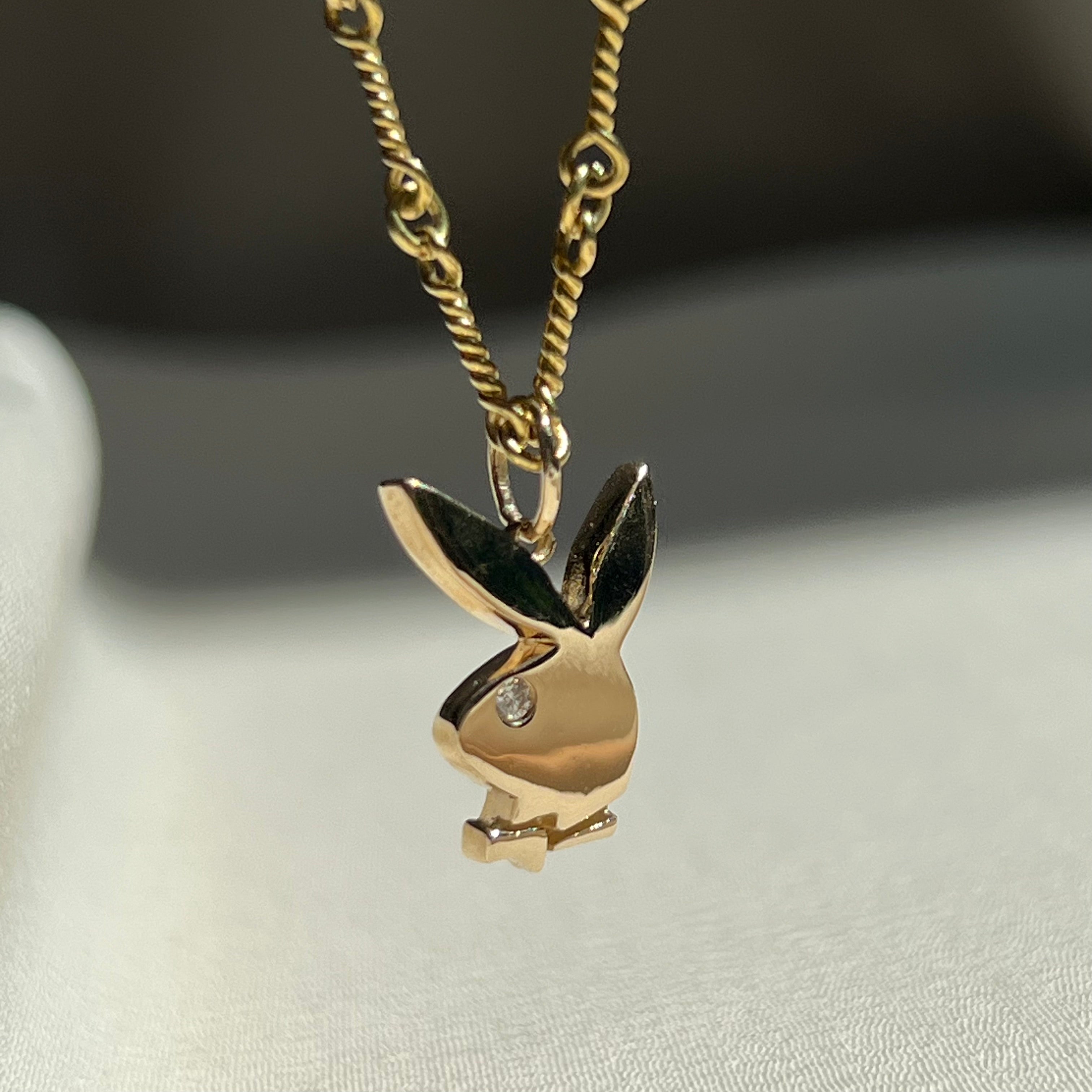 14k Vintage Diamond Playboy Charm– Big Oh Bijoux