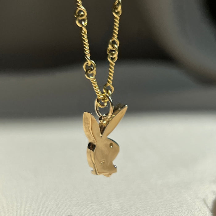 2020 New Fashion Women Fashion Cute Long Ear Bunny Pendant Gold Necklaces  Charm Playboy Necklace Party Jewelry Collier Femme