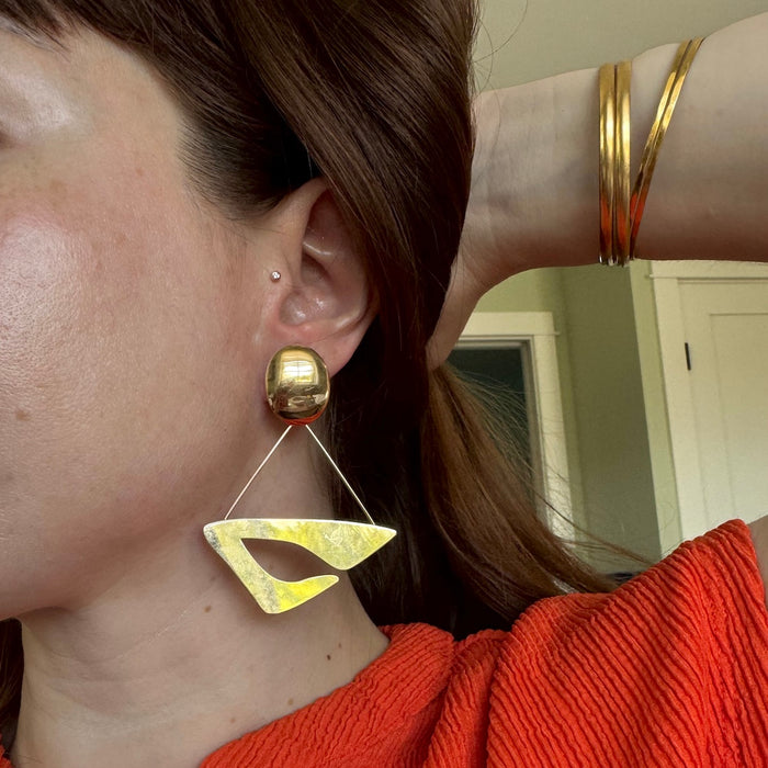 14k Abstract Dangling Earrings