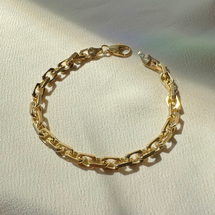 14k Solid Link Biker Bracelet