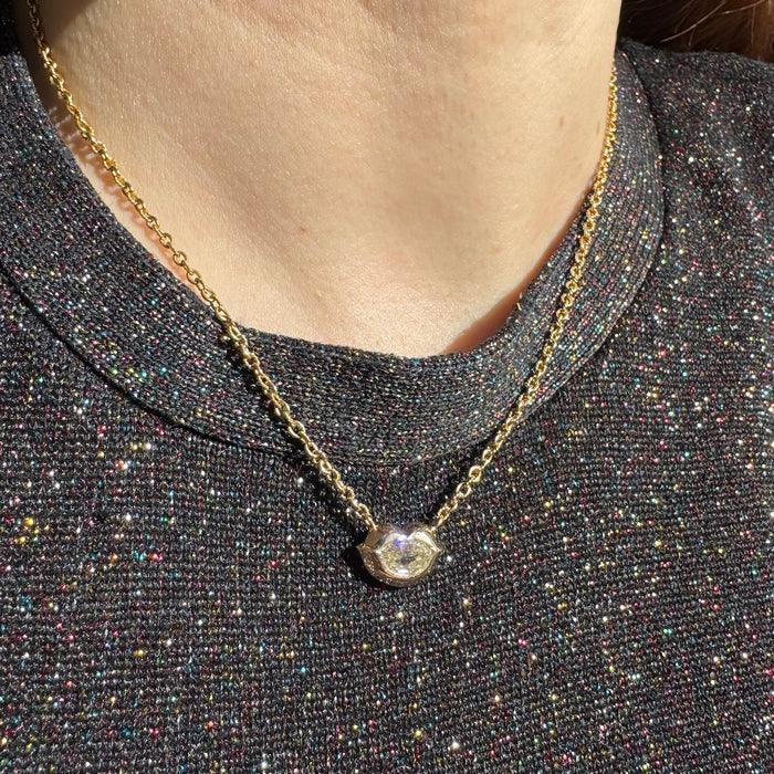 Bespoke 14k Fancy Cut Lips Diamond Solitaire