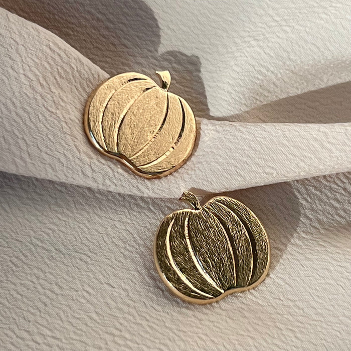 Textured 14k Pumpkin Cufflink Charms