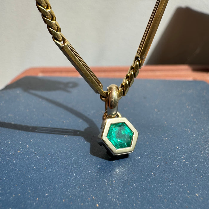 Bespoke 14k 1.08 Carat Emerald Pendant