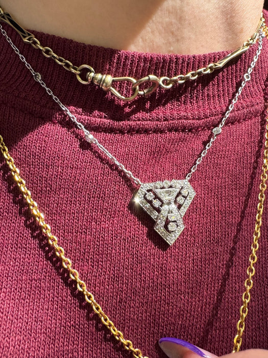 Vintage Platinum 1.85ctw Diamond “Tie” Necklace