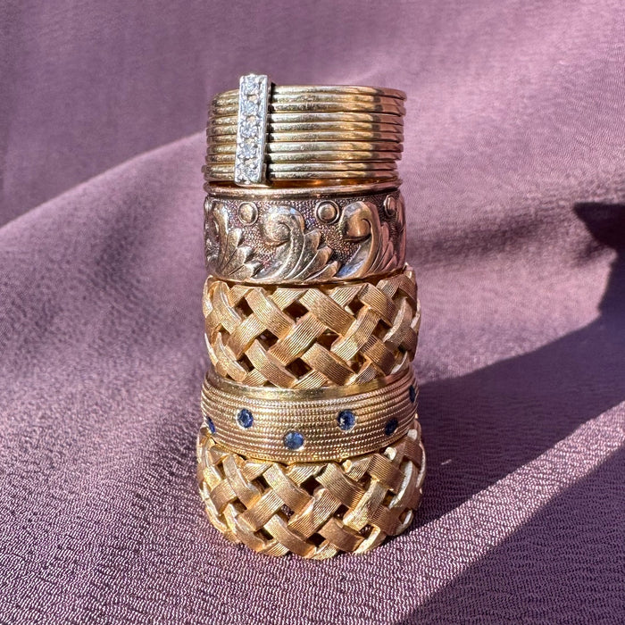 14k Basketweave Bands by ArtCarved