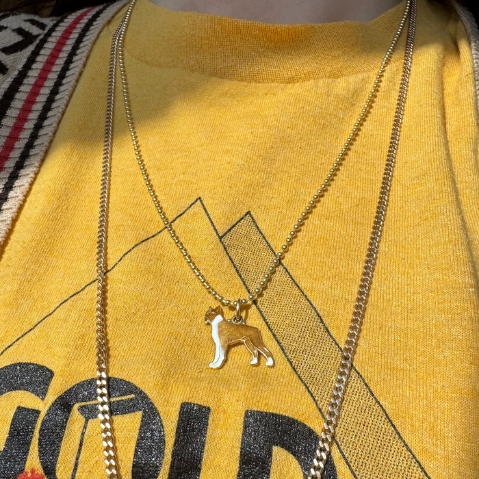 14k Enamel Dog Charm