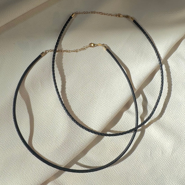 14k Leather Collar Necklaces