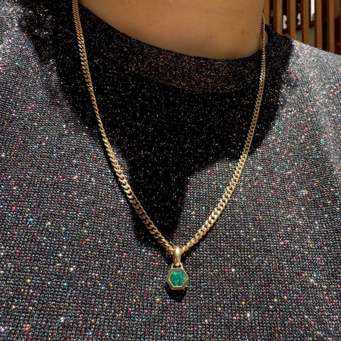 Bespoke 14k 1.08 Carat Emerald Pendant