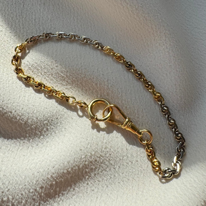 Rare 22k Bi-Color Bracelet with Dog Clip