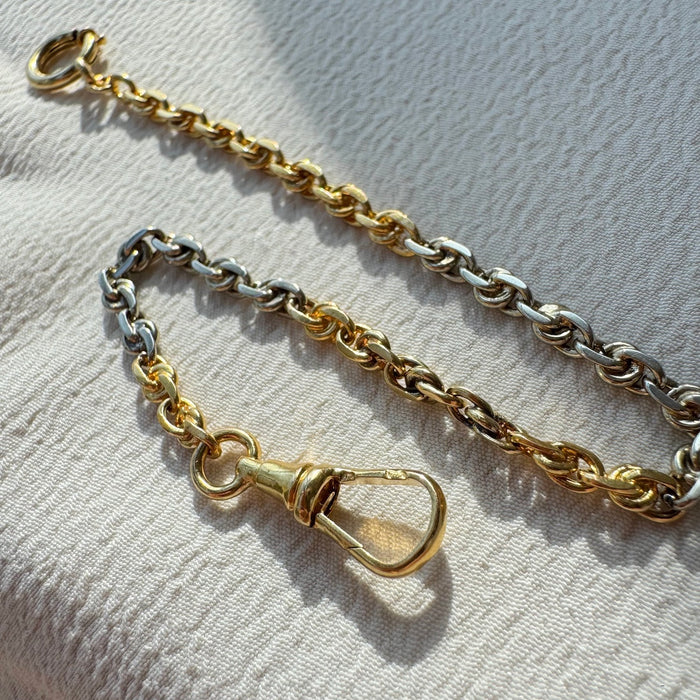 Rare 22k Bi-Color Bracelet with Dog Clip
